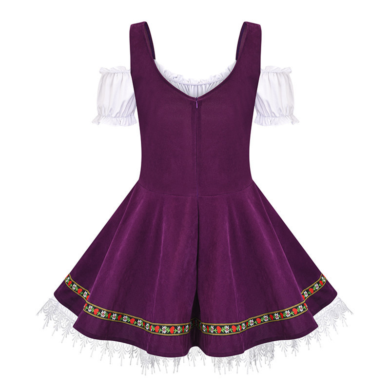 Традиционное баварское платье Dirndl с открытыми плечами Фестивальный костюм